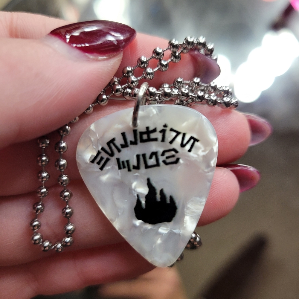 Dathomir Hellfire Club guitar pick necklace